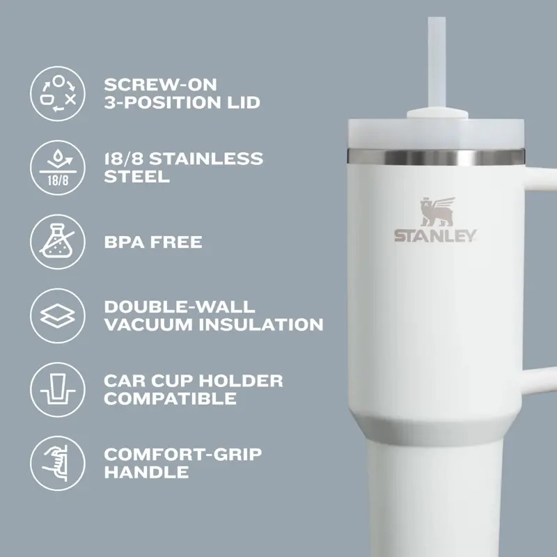 Vaso Stanley Quencher H2.0 con mango y pajita, 1,18 L