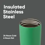 Vaso de café Owala SmoothSip Slider, aislante, 600 ml, gris y verde