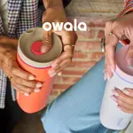 Vaso de café Owala SmoothSip Slider, aislante, 600 ml, gris y verde