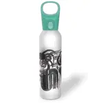 Botella de agua Pyrex que cambia de color, 500 ml, con revestimiento de silicona