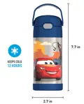 Botella de agua THERMOS FUNTAINER de acero inoxidable para automóviles y niños de 12 onzas