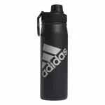 Botella de agua adidas Metal 600 ml con aislamiento frío/calor, color negro y plateado