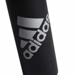 Botella de agua adidas Metal 600 ml con aislamiento frío/calor, color negro y plateado