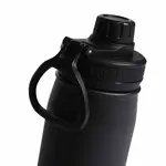 Botella de agua adidas Metal 600 ml con aislamiento frío/calor, color negro y plateado