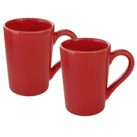 Set X2 Jarros Mug 230 Cc Rojo 
