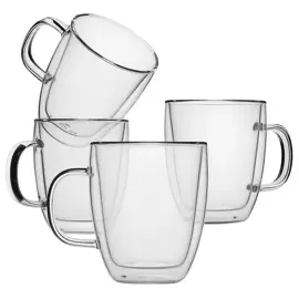 Pack X4 Taza De Vidrio Doble Pared ...