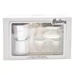 Set Cafetera Italiana + 2 Platos + 2 Pocillos Cerámica White