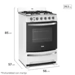 Cocina a Gas Gafa CGB56 Blanca