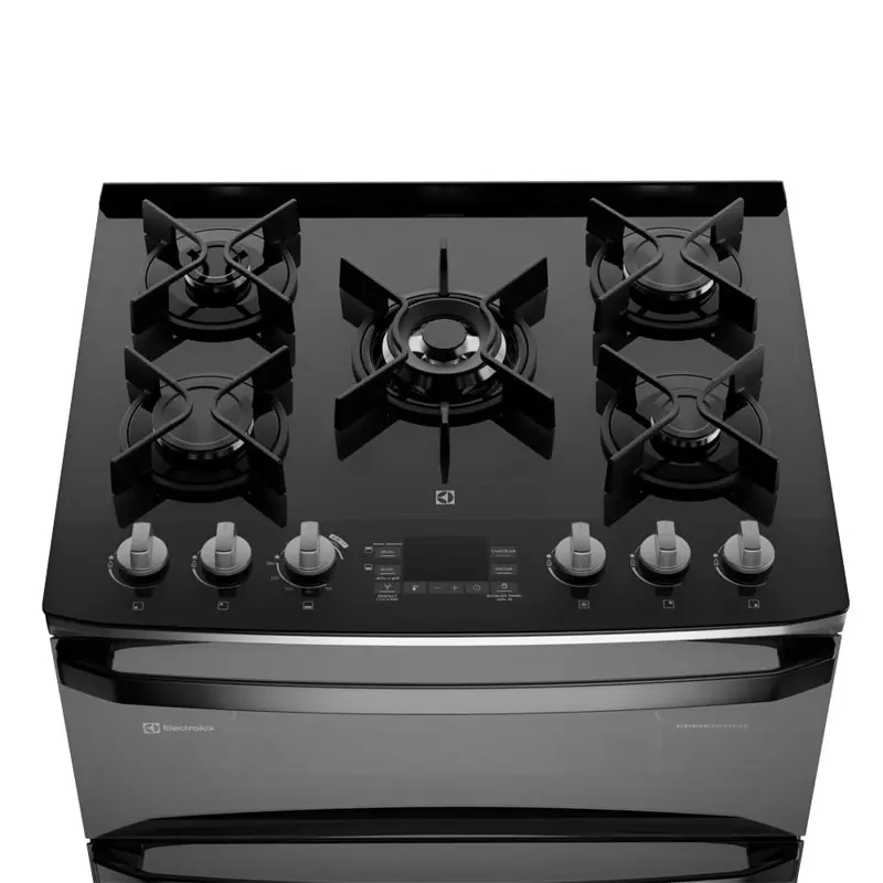Cocina a Gas Electrolux Expert 5 Hornallas Doble Horno, PerfectCook360 y VaporBake Inox F5EAD