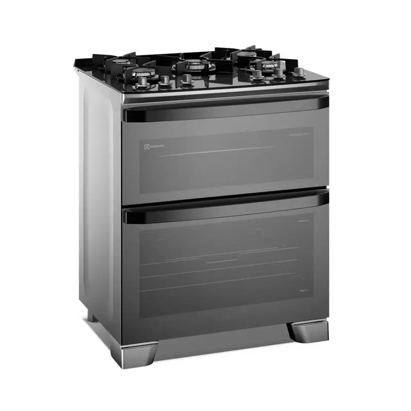 Cocina a Gas Electrolux Expert 5 Hornallas Doble Horno, PerfectCook360 y VaporBake Inox F5EAD