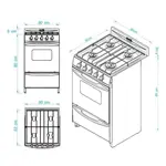 Cocina Palace C.Lx S2 51C 4 Hornallas Gas Natural  Ng. Escorial