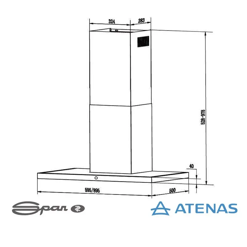 Campana de Cocina 90 cm Spar Recta