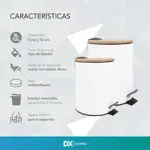 Set Tachos de Basura 12 y 3LTS Nictom Blanco con Bambu