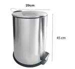 Cesto Residuos Tacho Acero Inox. Pedal 20 Lts Hogar Actual