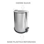 Cesto Residuos Tacho Acero Inox. Pedal 20 Lts Hogar Actual