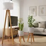 Lampara Tripode Nordica mas Combo Pie de macetas 