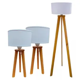 Lampara Trípode Nórdica + 2 Velador...
