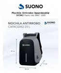Mochila Antirrobo Impermeable Suono Puerto Usb Snac-1000