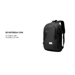Mochila Antirrobo Negra South Port 35 Litros USB