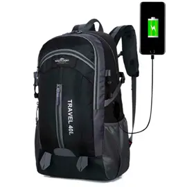 Mochila Deportiva Negra  Para Viaje...