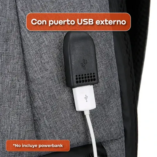 Mochila Antirrobo Para Notebook Impermeable Hombre Mujer 20L con Cable USB Waggs