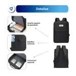 Mochila Reforzada Waggs Porta Notebook Unisex Urbana Negra