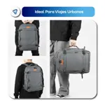 Mochila de Viaje Extensible Waggs Porta Notebook con Puerto USB  45L Gris