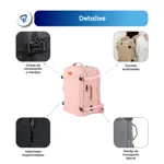 Mochila de Viaje Extensible Waggs Porta Notebook con Puerto USB  45L Gris