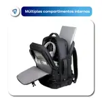 Mochila de Viaje Extensible Waggs Porta Notebook con Puerto USB  45L Gris