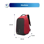 Mochila Urbana Antirrobo Porta Notebook 30 Litros con Cable USB Azul Waggs