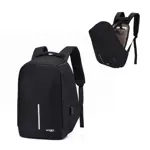 Mochila Antirrobo Porta Notebook 30 Litros con Cable USB Negra Waggs