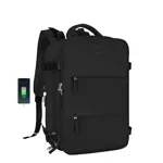 Mochila de Viaje Carry On para Cabina de Avion Porta Notebook Waggs Negra