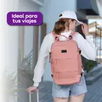Mochila de Viaje Carry On para Cabina de Avion Porta Notebook Waggs Negra