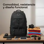 Mochila Viaje Carry On Porta Notebook Tactica Waggs Impermeable Negro