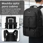 Mochila Viaje Carry On Porta Notebook Tactica Waggs Impermeable Negro