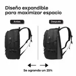 Mochila Viaje Carry On Porta Notebook Tactica Waggs Impermeable Negro