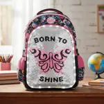 Mochila Espalda Mariposa Born To Shine Luz Led 18 Pulgadas Negro Born To Shine