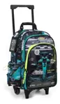 Mochila Escolar Carro 18 Racing Car Chimola Negro Geométrico
