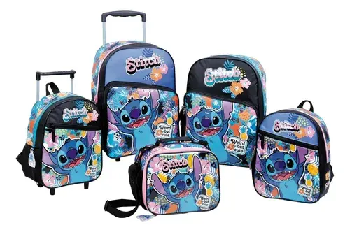 Mochila Jardin Carro 12 Stitch Hawaii Wabro 27147 Negro Hawaii