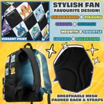 Mochila Pokémon Kids con bolsillo para botella de agua negro/blanco