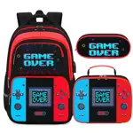 Set de Mochila Bevalsa Game Over con Puerto de Carga USB Rojo