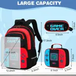 Set de Mochila Bevalsa Game Over con Puerto de Carga USB Rojo