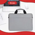 FUNDA MALETÍN PARA LAPTOP NOTEBOOK 15.6 CON CORREA AJUSTABLE GRIS 15,6