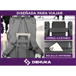 Mochila Impermeable De Viaje Con Bolsillos Internos Carry On Gris Dehuka B09