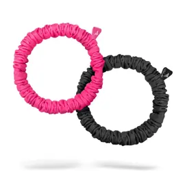Set De Scrunchies X2 Negro Y Rosa