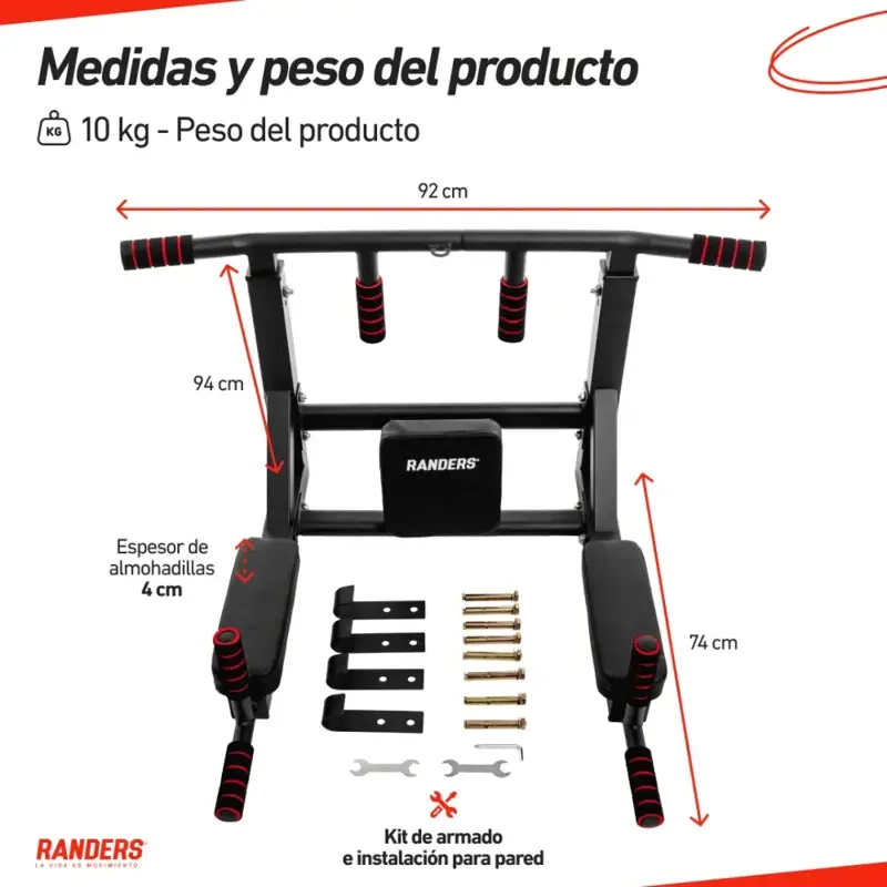 Barra de dominadas multifunción Randers ARG 024