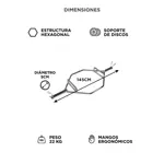 Trap Bar Olimpica Force By Gadnic Hexagonal 50mm Acero Macizo Cromado 145cm 22kg 