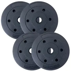 Discos Pesas 2.5Kg Pvc Mancuernas Barra 30Mm Combo X...