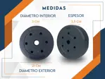 Discos Pesas 2.5kg PVC Mancuernas Barra 30mm Combo X2 Unidades Waggs