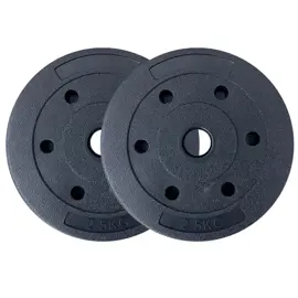 Discos Pesas 2.5Kg Pvc Mancuernas Barra 30Mm Combo X...